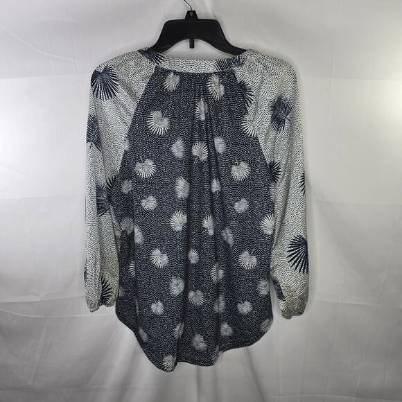 Women's Tru Self Henley Multicolor Boho Top Blouse Size Large - Picture 6 of 6